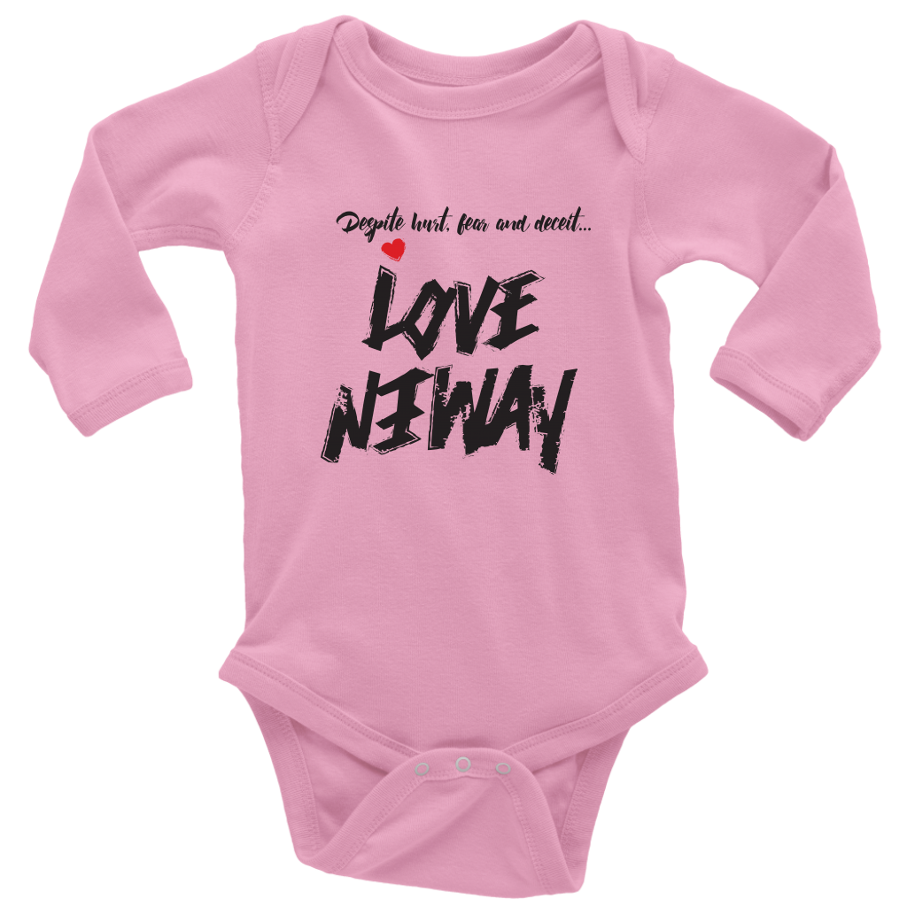 Newborn & Infant White/Pink Atlanta Braves Spreading Love Bodysuit