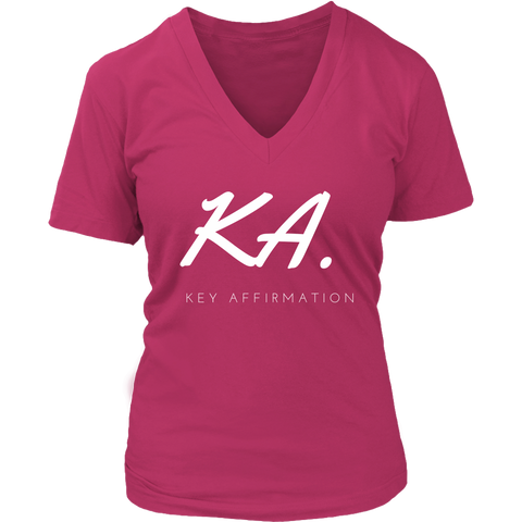 Key Affirmation Womens Sliming V-Neck