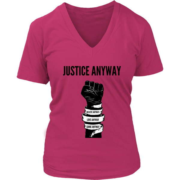 Justice Anyway Womens  V-Neck