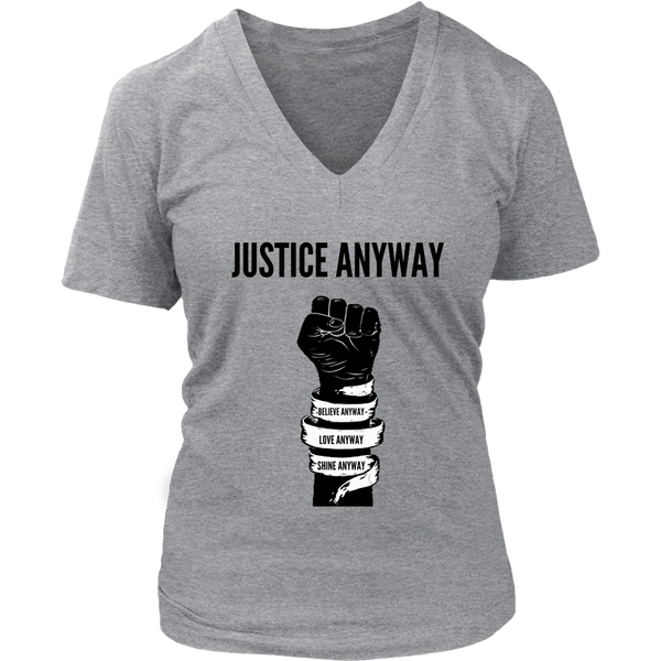 Justice Anyway Womens  V-Neck